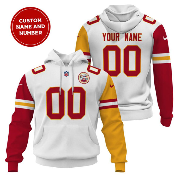 Men's Kansas City Chiefs Customized White Limited edition Hoodie (Check description if you want Women or Youth size)